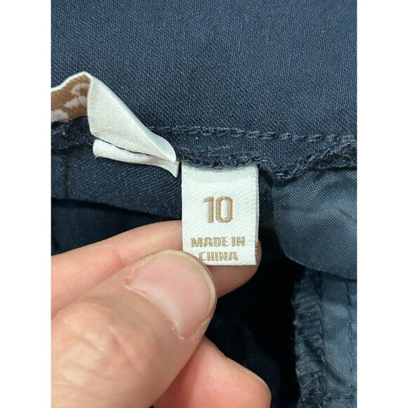 Coral Bay Womens Navy Blue Bermuda Shorts Sz 10 Slim Fit Stretch Side Pockets - Picture 7 of 12